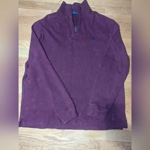 Burgundy/Red Polo Half-zip sweater